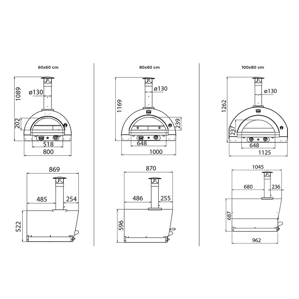 Clementi Original Dual-Fired Pizza Oven - 3 Different Sizes